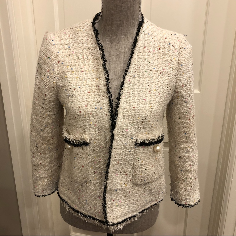 Zara Cream Tweed Jacket